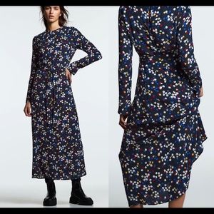Zara Printed Dot Maxi Dress Size L